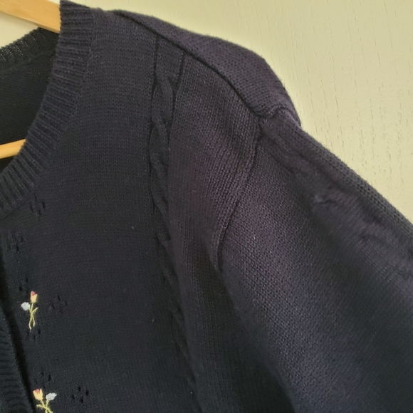 Vintage Northern Reflections Button Front Cardigan Size S Blue Floral - Picture 3 of 14